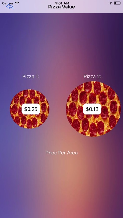 Pizza Value Calc screenshot 2