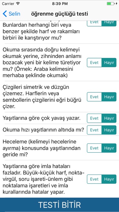 özel eğitim testleri screenshot 4