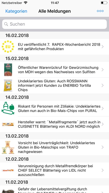 Rückruf-Portal für Deutschland