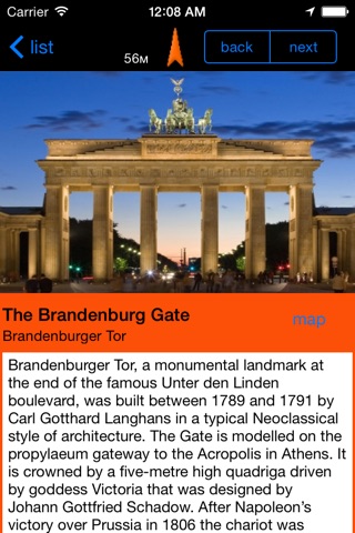 Berlin guide. Orange arrow. screenshot 2