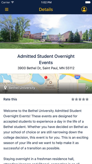 Bethel University Admissions screenshot 2