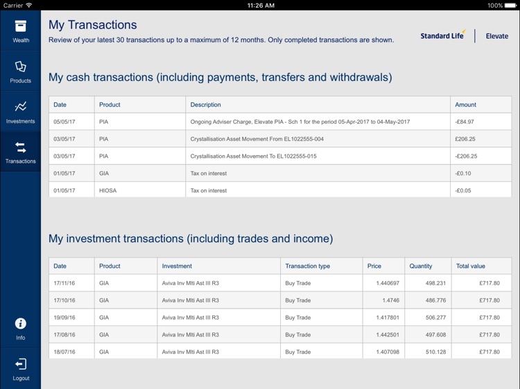 My Elevate investments screenshot-4