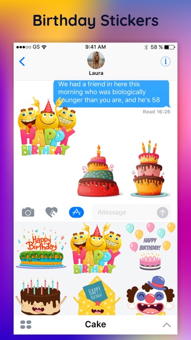 Birthday Party Stickers Wishes screenshot 2