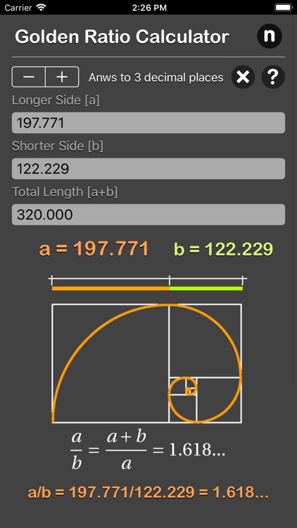 Golden Ratio Calculator Plus screenshot-4