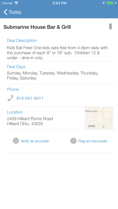 Screenshot #2 pour KidsEatFree: Restaurant Finder