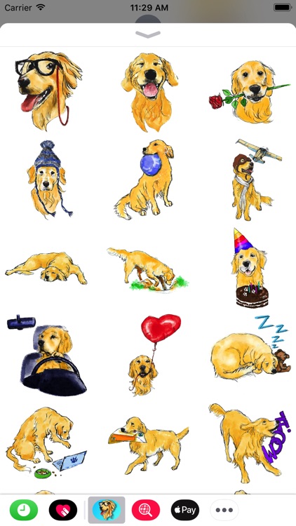 Golden Retriever Illustrated Stickers