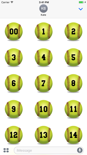 Softball Emojis Numbers Eddition