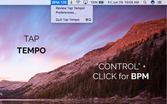 Tap Tempo - Menu Bar