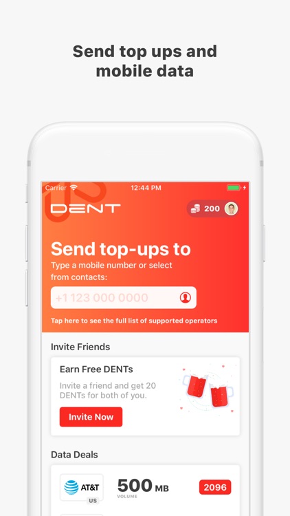DENT - Send mobile data top-up