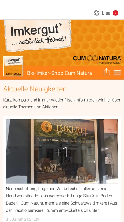 Bio-Imker-Shop Cum Natura