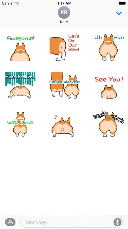 Animated Corgi Butt Sticker