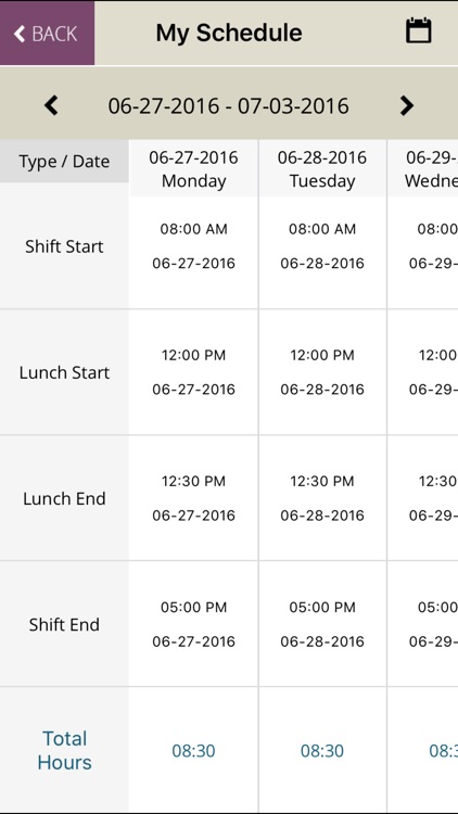Time Clock: Employee
