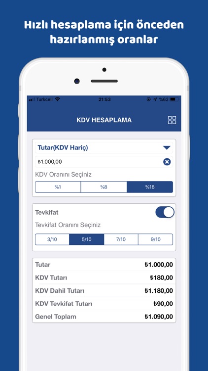 KDV Hesapla - KDV Tevkifatlı