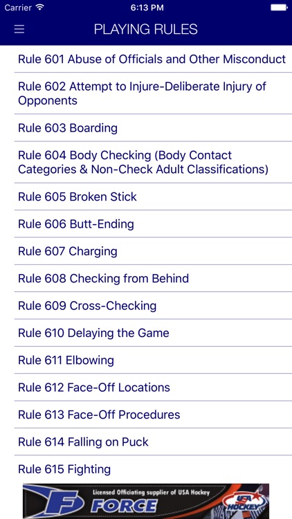 USA Hockey Mobile Rulebook