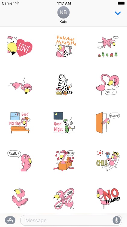 Fun with Flamingo and Zebra Sticker