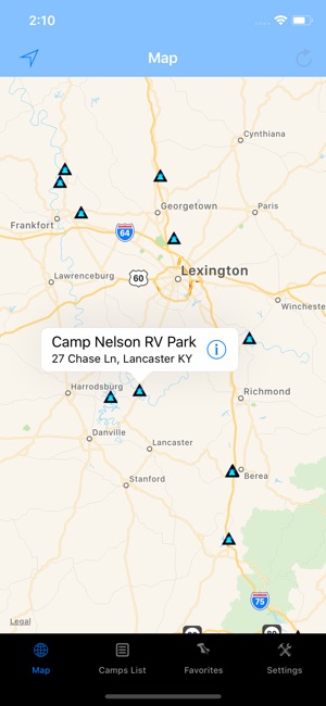 Kentucky – Camping & RV spots