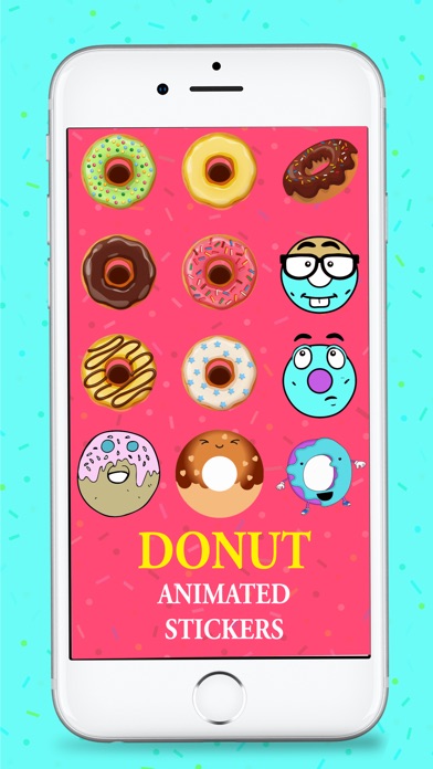 Animated Hipster Donut Sticker screenshot 2