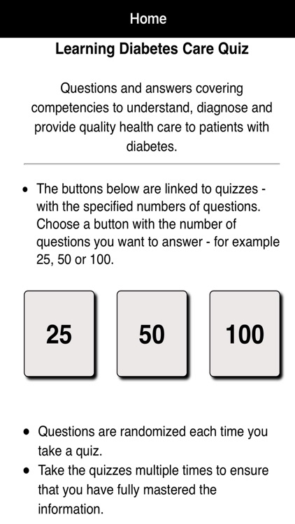 Learning Diabetes Care Quiz