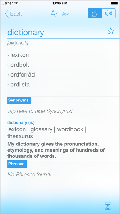 Swedish English Dictionary and Translator Screenshot 2