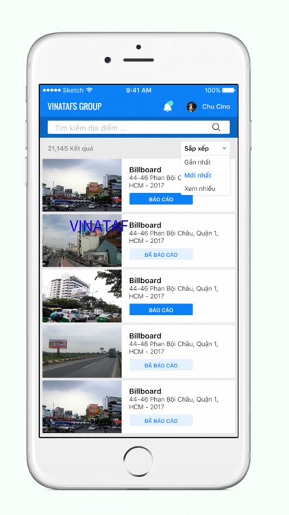 Vinataf - Ứng dụng quản lý quảng cáo