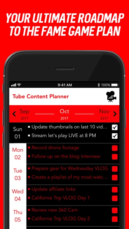 Tube Content Creator Planner