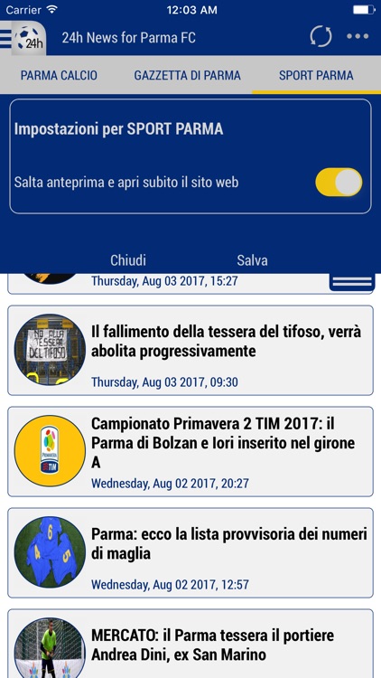 24h News for Parma FC