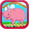 Cute Hippopotamus Coloring Book Game
