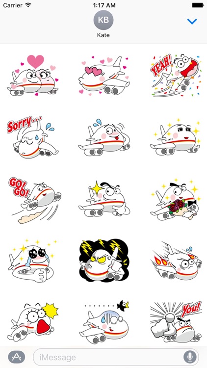 Happy Airplane Emoji Sticker