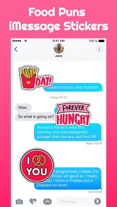 Yummy Punny Puns! SMS Emo App screenshot 2