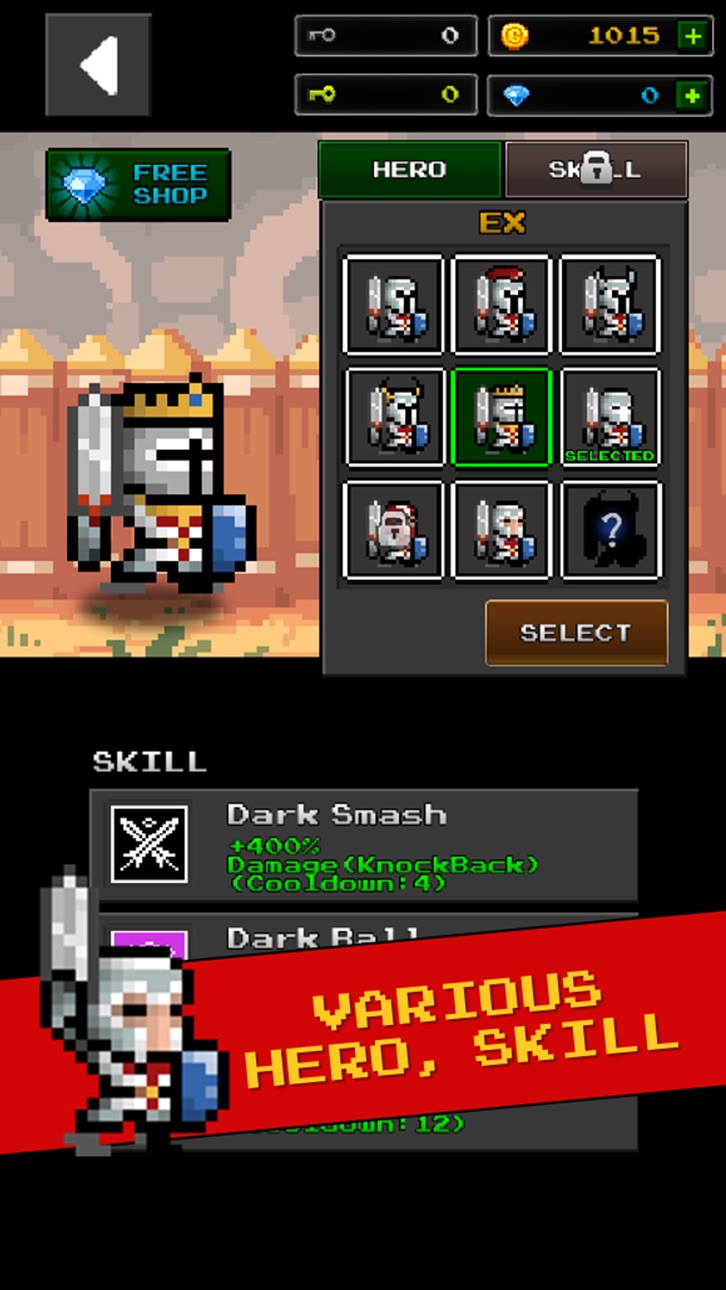 Dungeon x Pixel Hero - Free Hack screenshot 4 - iOS game interface