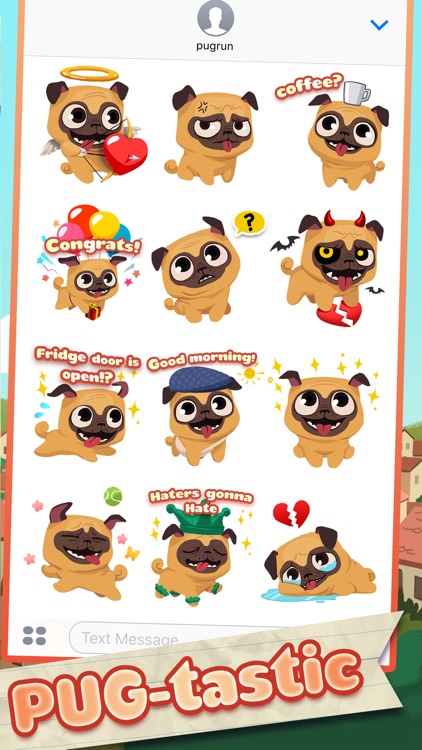 Pug Run Stickers