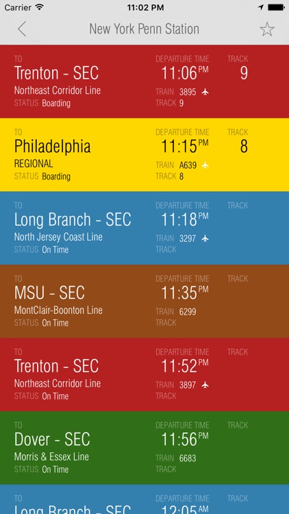 New Jersey Rail - Departures