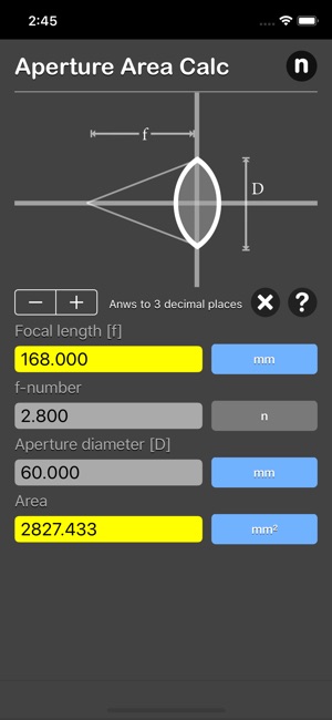 Aperture Area Calculator(圖5)-速報App