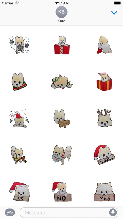 Pomeranian Dog in Xmas Sticker