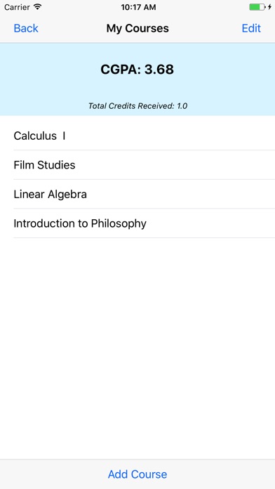 My GPA screenshot 2