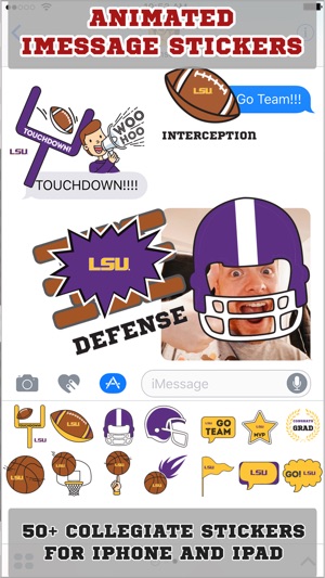 LSU Tigers Animated+Stickers for iMessage(圖1)-速報App