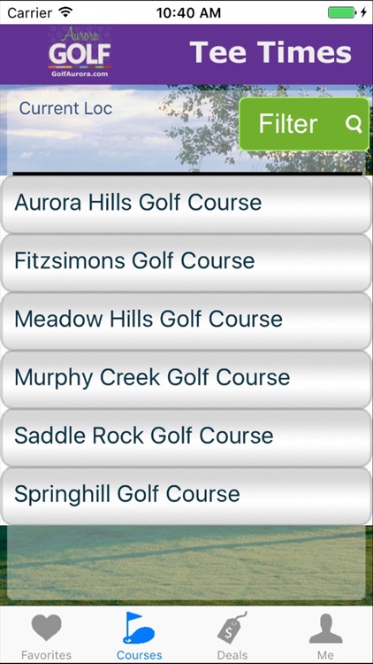 City of Aurora Tee Times