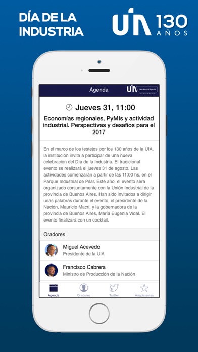 Agenda Conferencia UIA screenshot 3