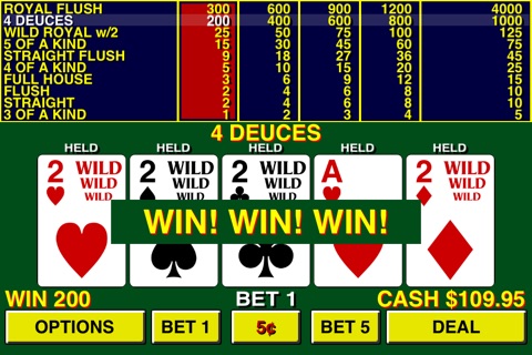 Video Poker ⋆ Deuces Wild screenshot 2