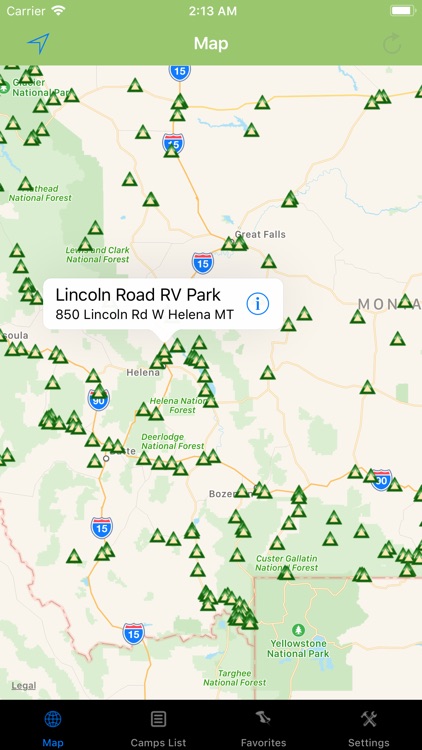 Montana – Camping & RV spots