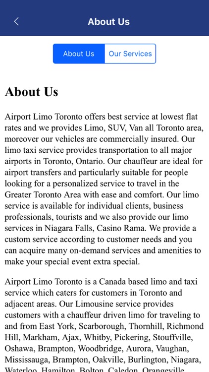 Airport Limo Taxi Toronto