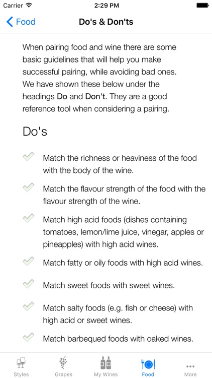 Pocket Wine Pairing