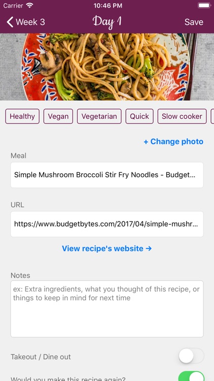 Weekly Chefs - Meal planner