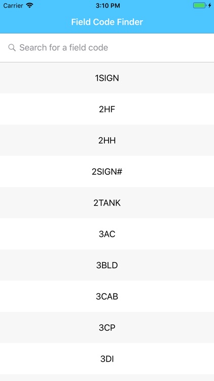 Mobile Field Code Finder