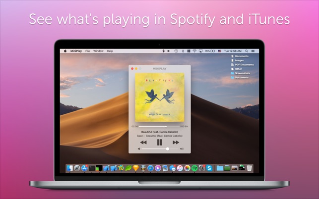 Spotify music control widget (notification center for mac 10