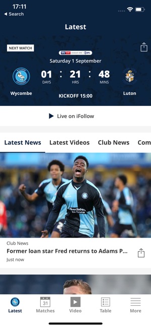 Wycombe Wanderers Official App(圖1)-速報App