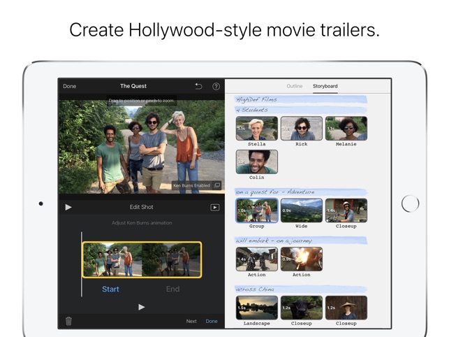 imovie on the app
