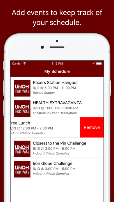 How to cancel & delete UNOH Events from iphone & ipad 3