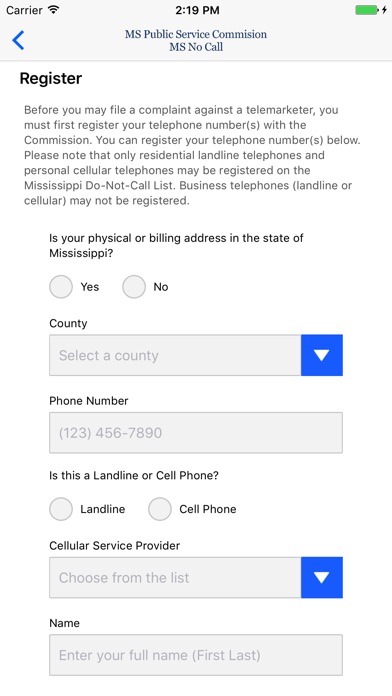 PSC No-Call Mobile Application screenshot 3
