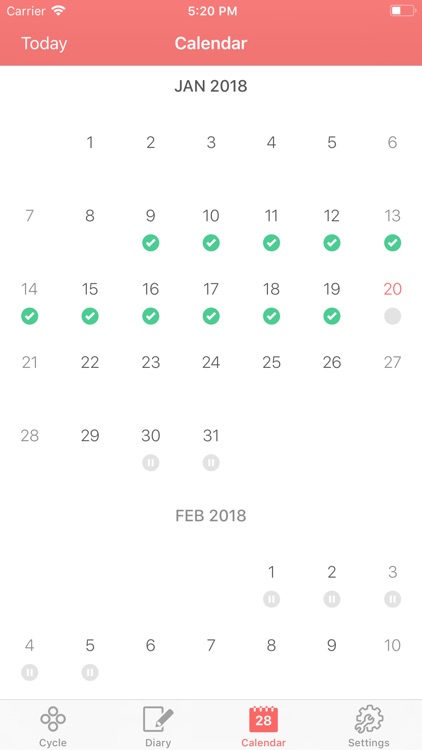 Contraceptive Ring Diary
